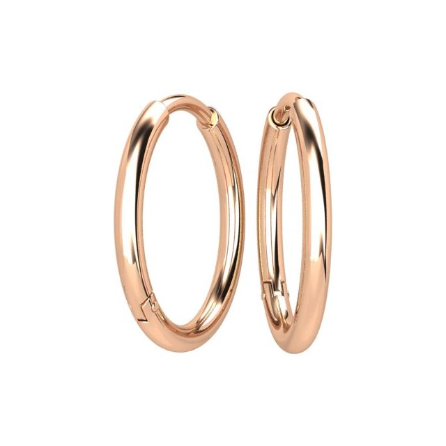 18ct Rose Gold Medium Oval Hoop Earrings