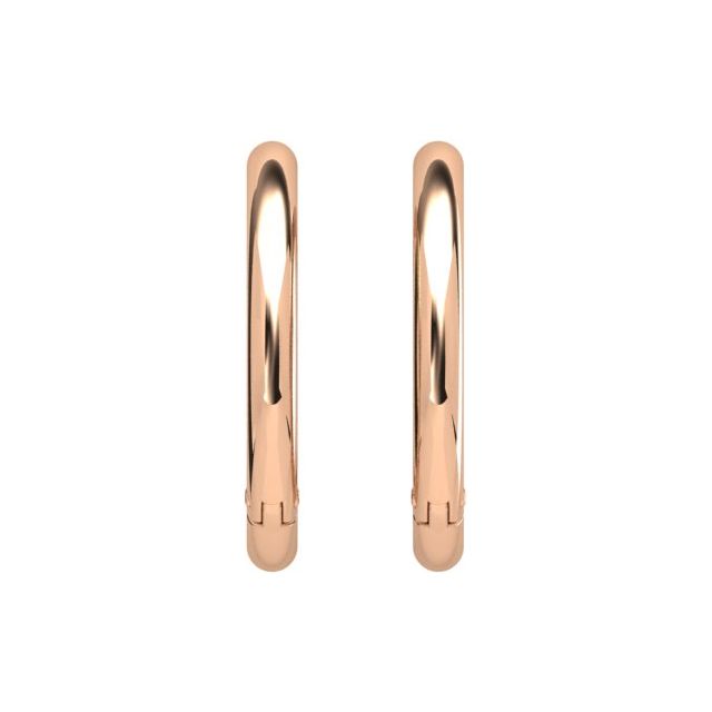 18ct Rose Gold Medium Oval Hoop Earrings