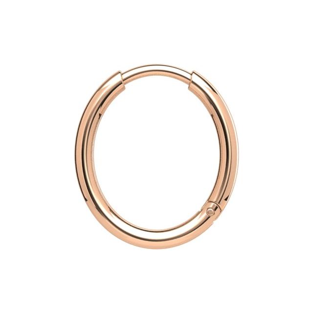 18ct Rose Gold Medium Oval Hoop Earrings