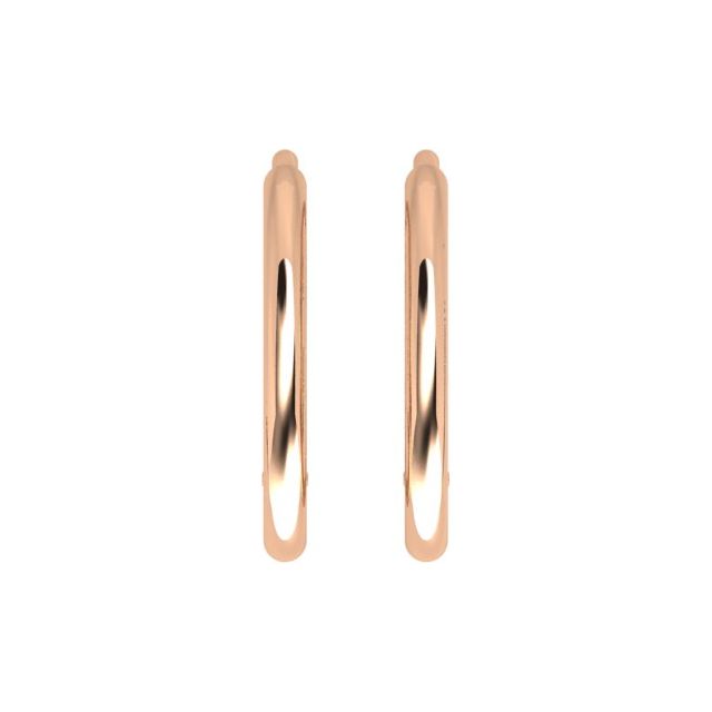 18ct Rose Gold Medium Oval Hoop Earrings