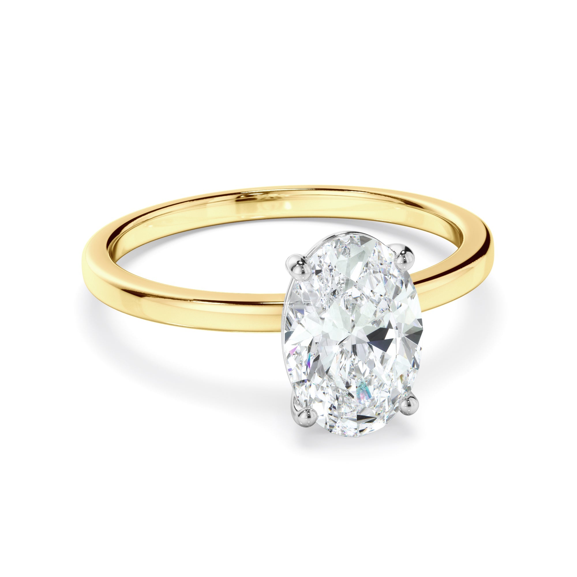 1ct Oval Cut Lab Grown Diamond Solitaire Engagement Ring