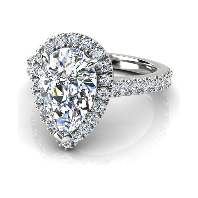 Platinum 1.92ct Diamond Halo-Style Engagement Ring