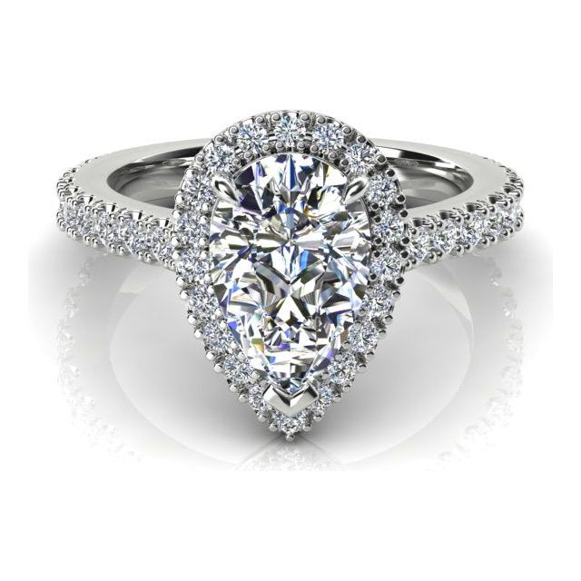 Platinum 1.92ct Diamond Halo-Style Engagement Ring