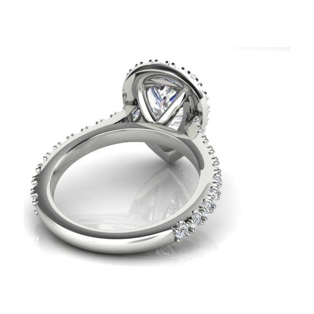 Platinum 1.92ct Diamond Halo-Style Engagement Ring