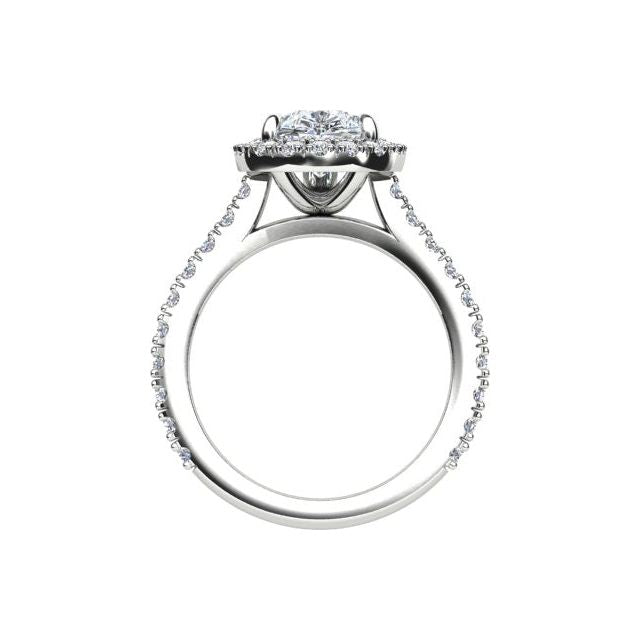 Platinum 1.92ct Diamond Halo-Style Engagement Ring