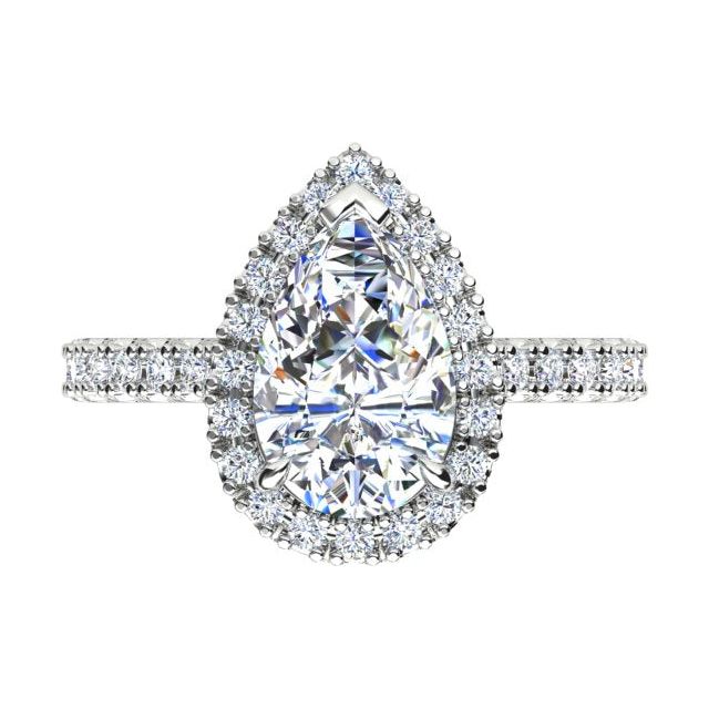 Platinum 1.92ct Diamond Halo-Style Engagement Ring