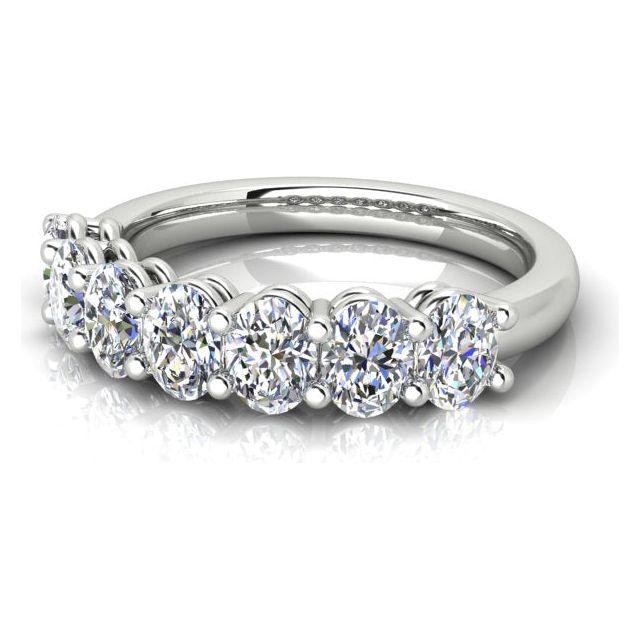 Platinum 1.05ct Oval Diamond Anniversary Ring