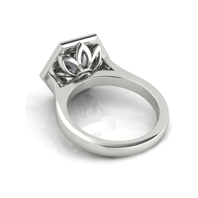 18ct White Gold Hexagonal Salt & Pepper Diamond Dress Ring