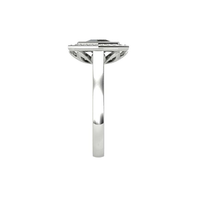 18ct White Gold Hexagonal Salt & Pepper Diamond Dress Ring