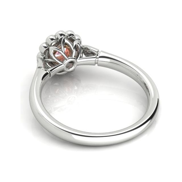 18ct White & Rose Gold 0.16ct Argyle Origin Pink Diamond Halo-Style Dress Ring