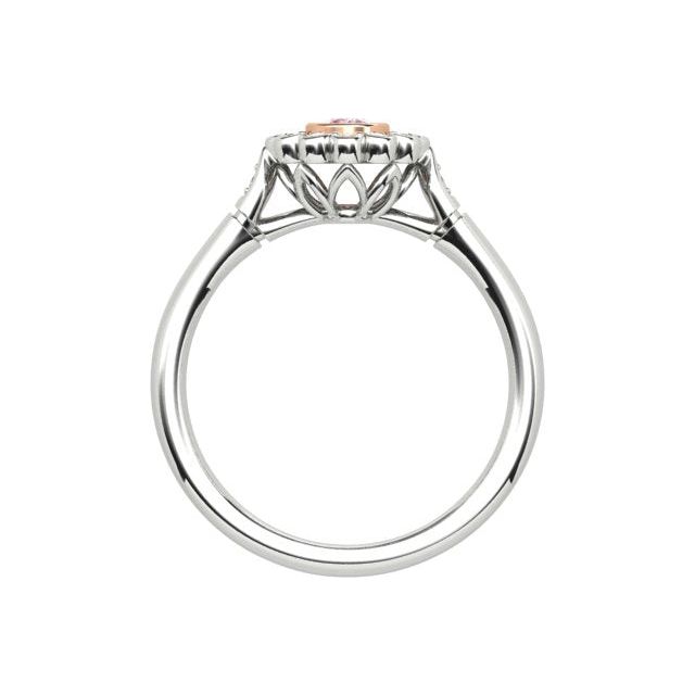18ct White & Rose Gold 0.16ct Argyle Origin Pink Diamond Halo-Style Dress Ring