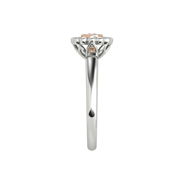 18ct White & Rose Gold 0.16ct Argyle Origin Pink Diamond Halo-Style Dress Ring