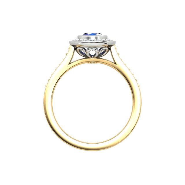 18ct Yellow & White Gold 0.95ct Spinel & Diamond Halo-Style Dress Ring