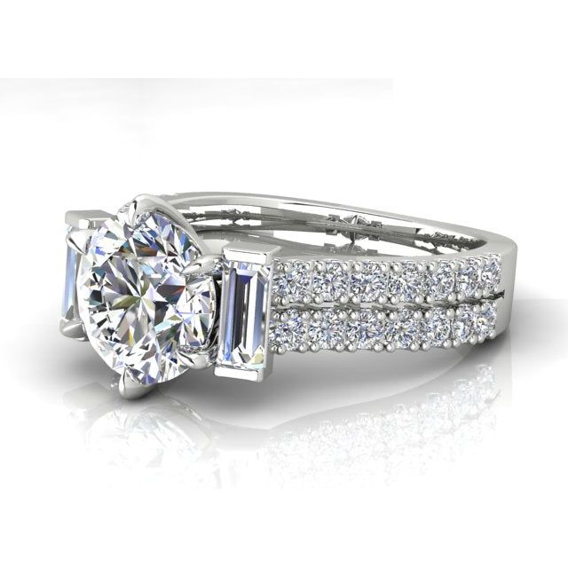 18ct White Gold 3.11ct 6-Claw Diamond Dress Ring