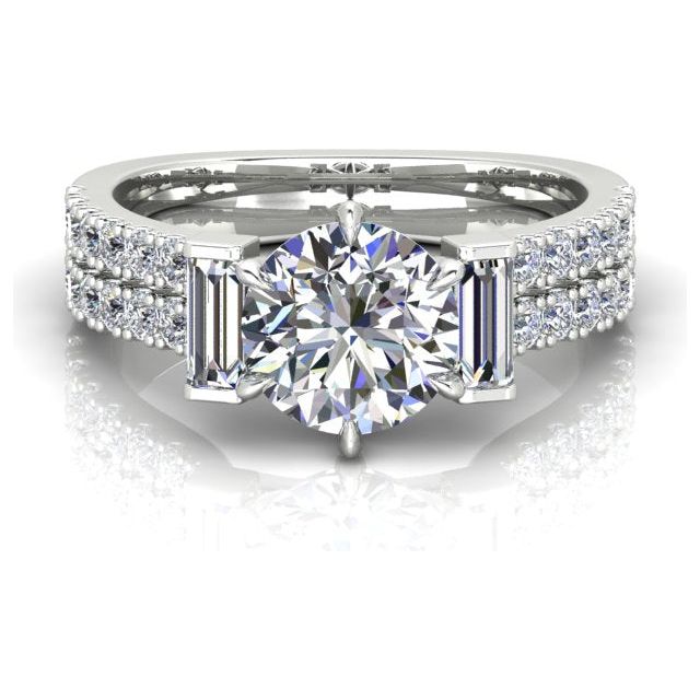 18ct White Gold 3.11ct 6-Claw Diamond Dress Ring