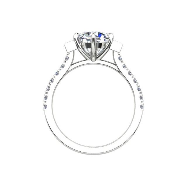 18ct White Gold 3.11ct 6-Claw Diamond Dress Ring