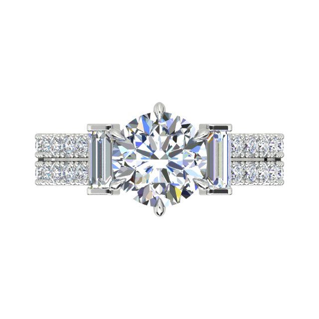 18ct White Gold 3.11ct 6-Claw Diamond Dress Ring