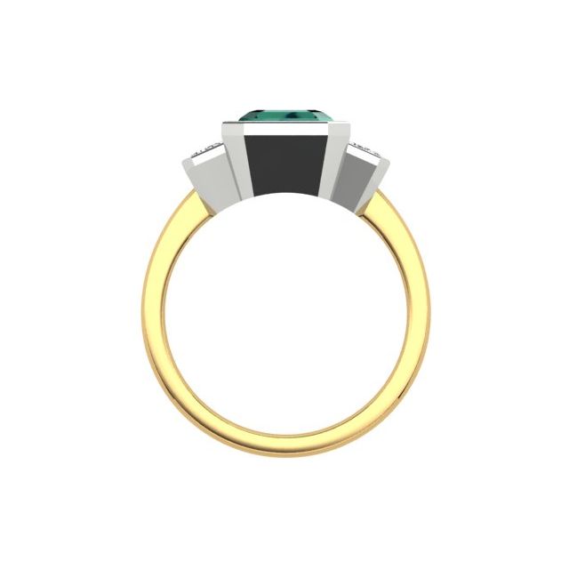 18ct Yellow Gold & Platinum 3.43ct Indicolite Tourmaline & Diamond Dress Ring