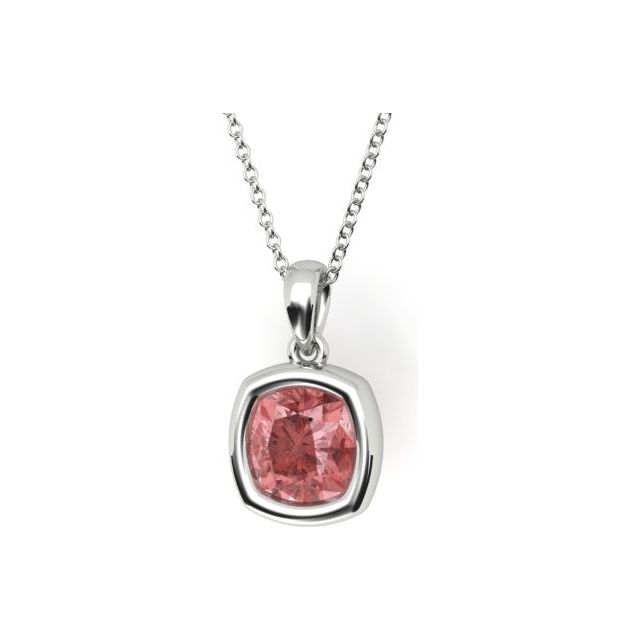 Platinum Bezel-Set 1.95ct Solitaire Garnet Pendant