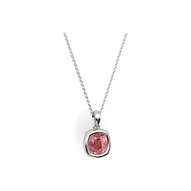 Platinum Bezel-Set 1.95ct Solitaire Garnet Pendant