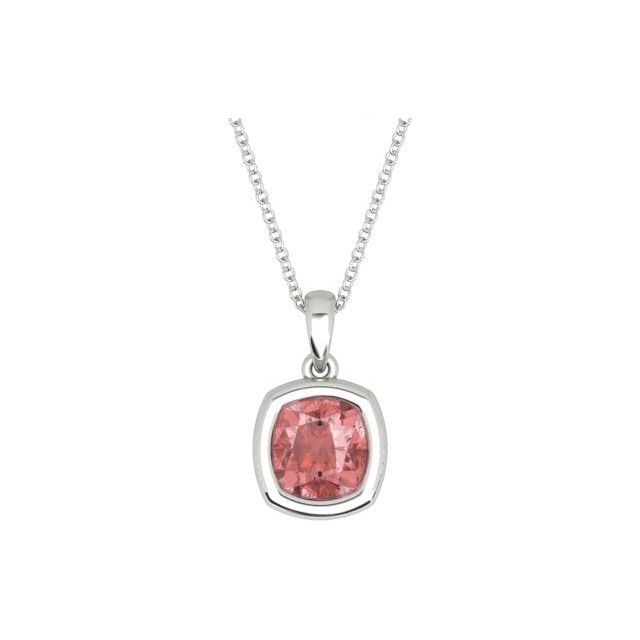 Platinum Bezel-Set 1.95ct Solitaire Garnet Pendant