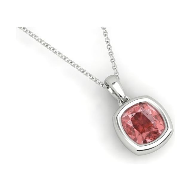 Platinum Bezel-Set 1.95ct Solitaire Garnet Pendant