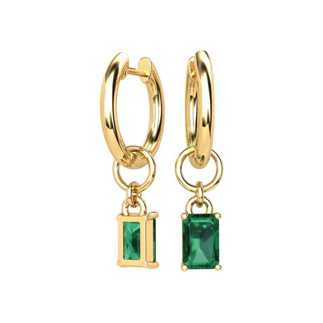 18ct Yellow Gold 0.86ct Emerald Drop Earrings