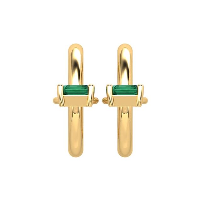 18ct Yellow Gold 0.86ct Emerald Drop Earrings