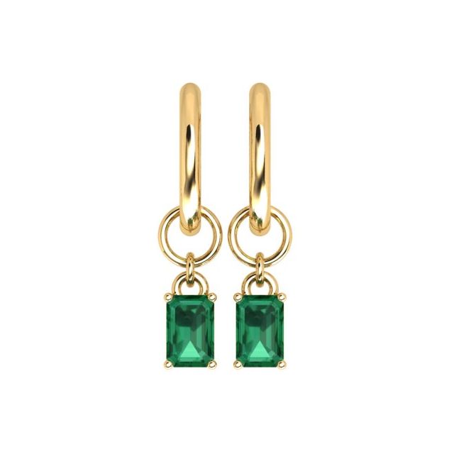 18ct Yellow Gold 0.86ct Emerald Drop Earrings