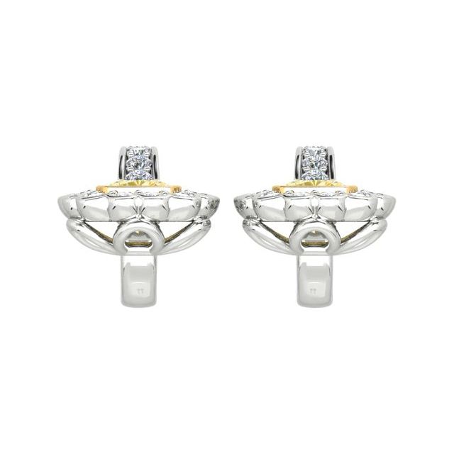 18ct White & Yellow Gold 1.72ct Yellow Diamond Drop Earrings