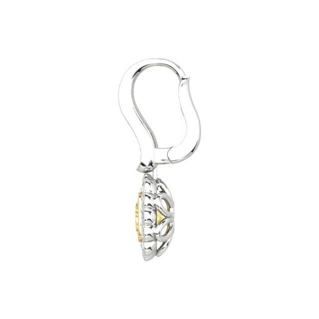 18ct White & Yellow Gold 1.72ct Yellow Diamond Drop Earrings