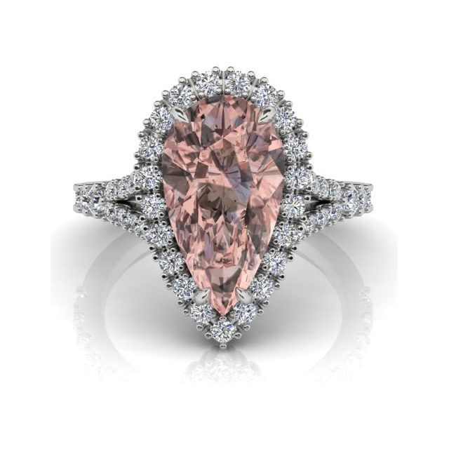 18ct White Gold 0.93ct Pink Tourmaline & Diamond Dress Ring