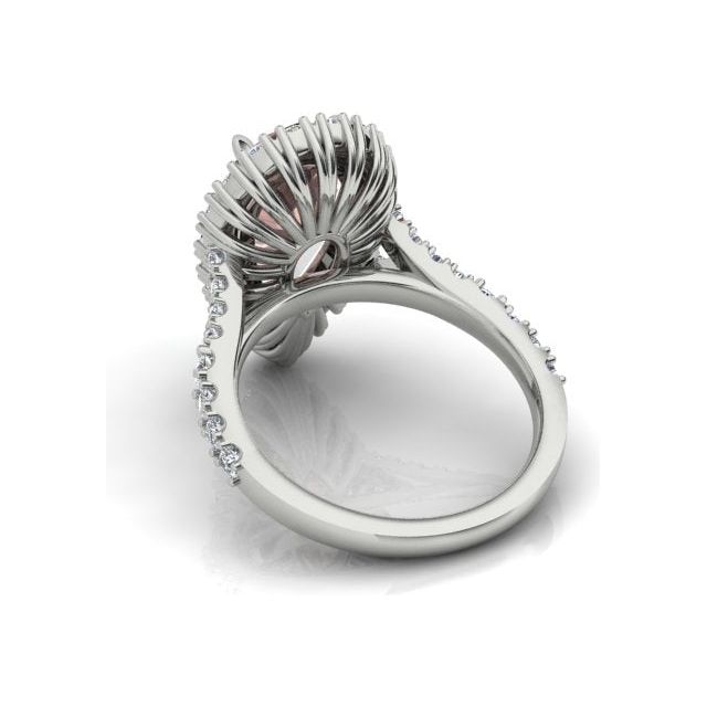 18ct White Gold 0.93ct Pink Tourmaline & Diamond Dress Ring