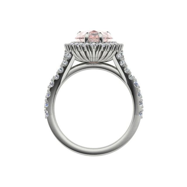 18ct White Gold 0.93ct Pink Tourmaline & Diamond Dress Ring