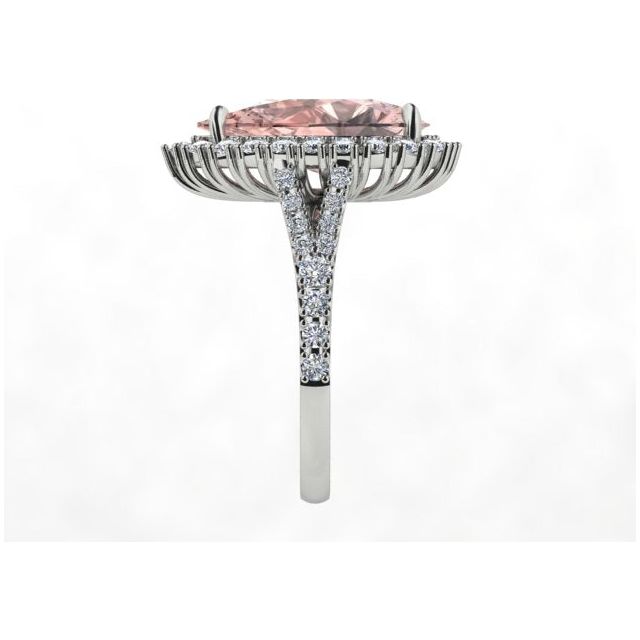 18ct White Gold 0.93ct Pink Tourmaline & Diamond Dress Ring