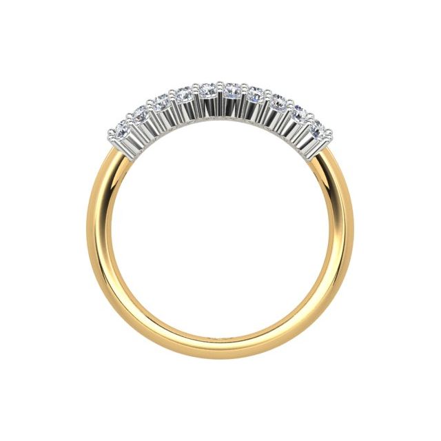 18ct Yellow & White Gold 0.60ct 3-Band Diamond Anniversary Ring