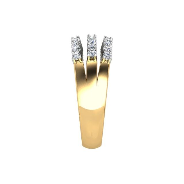 18ct Yellow & White Gold 0.60ct 3-Band Diamond Anniversary Ring