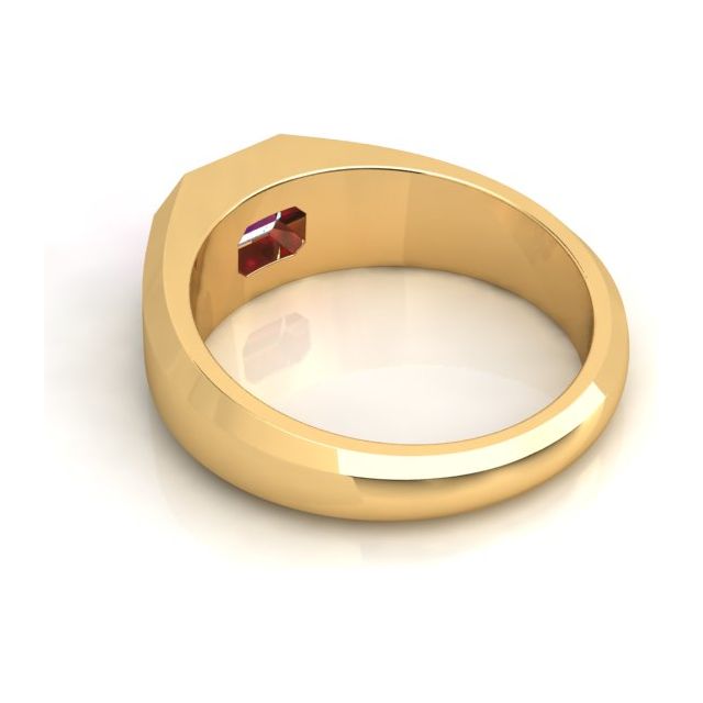 18ct Yellow Gold & Platinum 1.09ct Bezel-Set Ruby Gents Ring