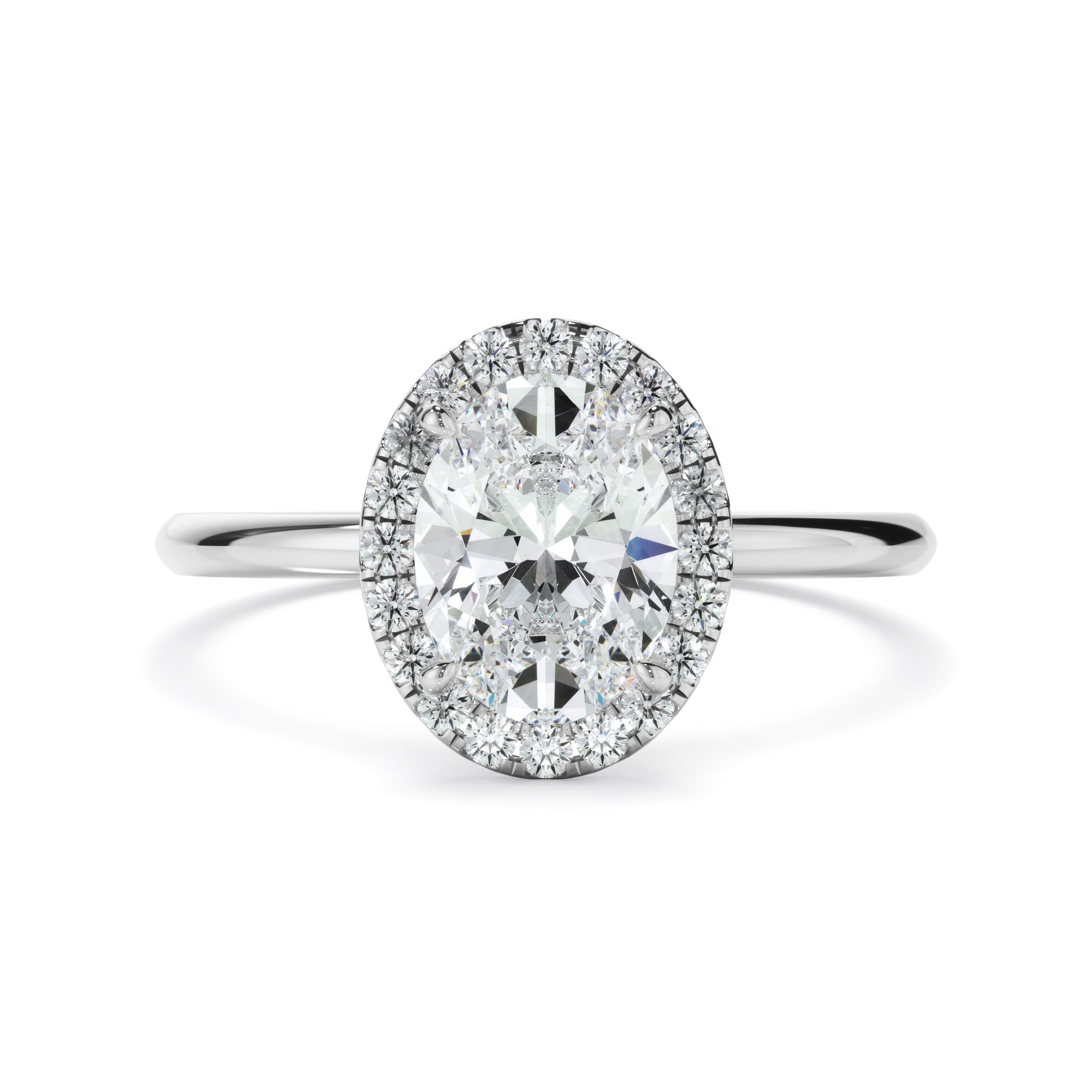 Oval Cut Diamond Halo Engagement Ring