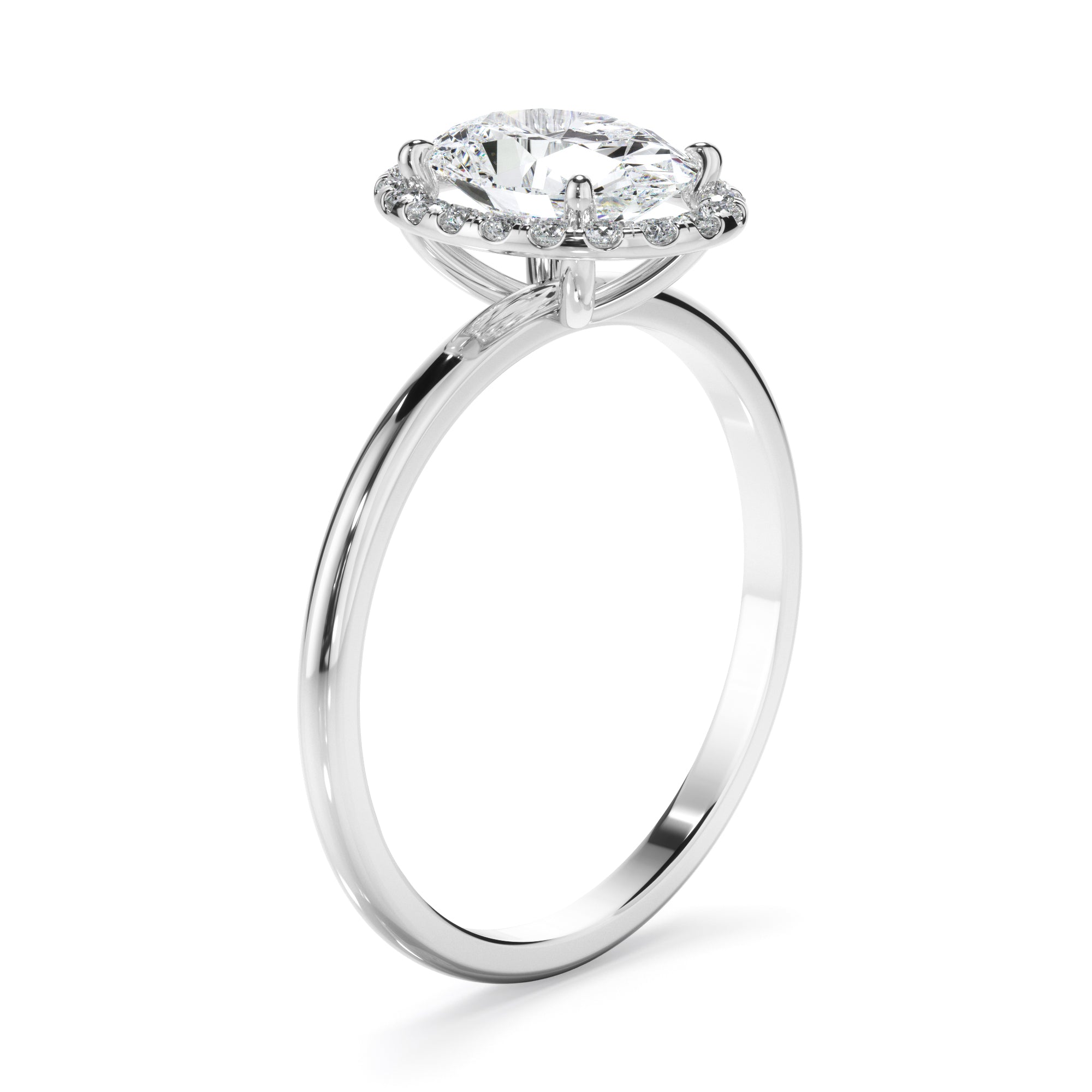 Oval Cut Diamond Halo Engagement Ring