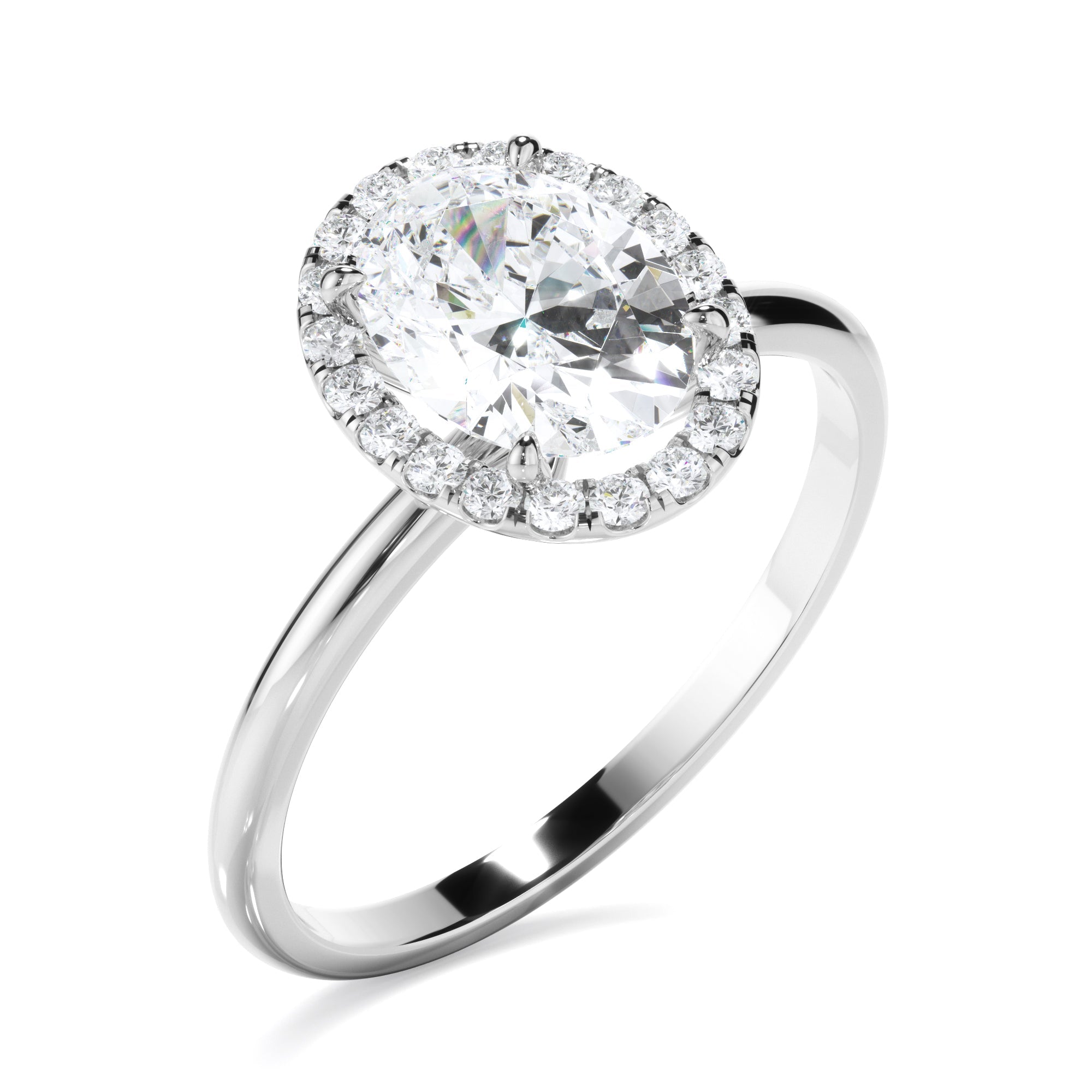 Oval Cut Diamond Halo Engagement Ring