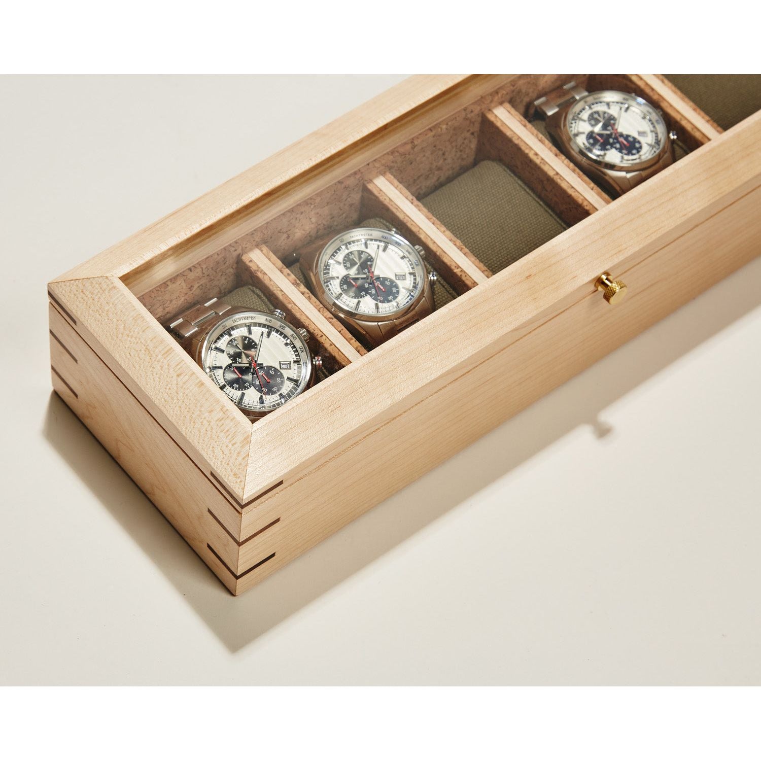 Wolf Analog Shift 5 Piece Watch Box Wood