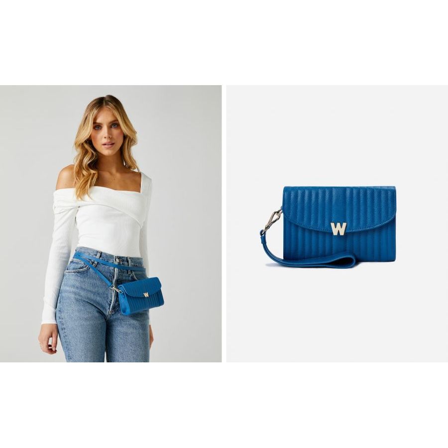 Wolf Mimi Crossbody Bag with Wristlet Blue