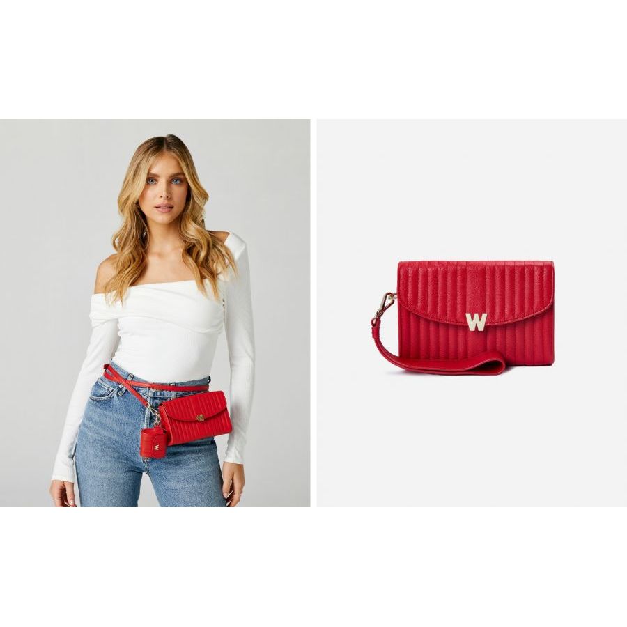 Wolf Mimi Crossbody Bag with Wristlet Red