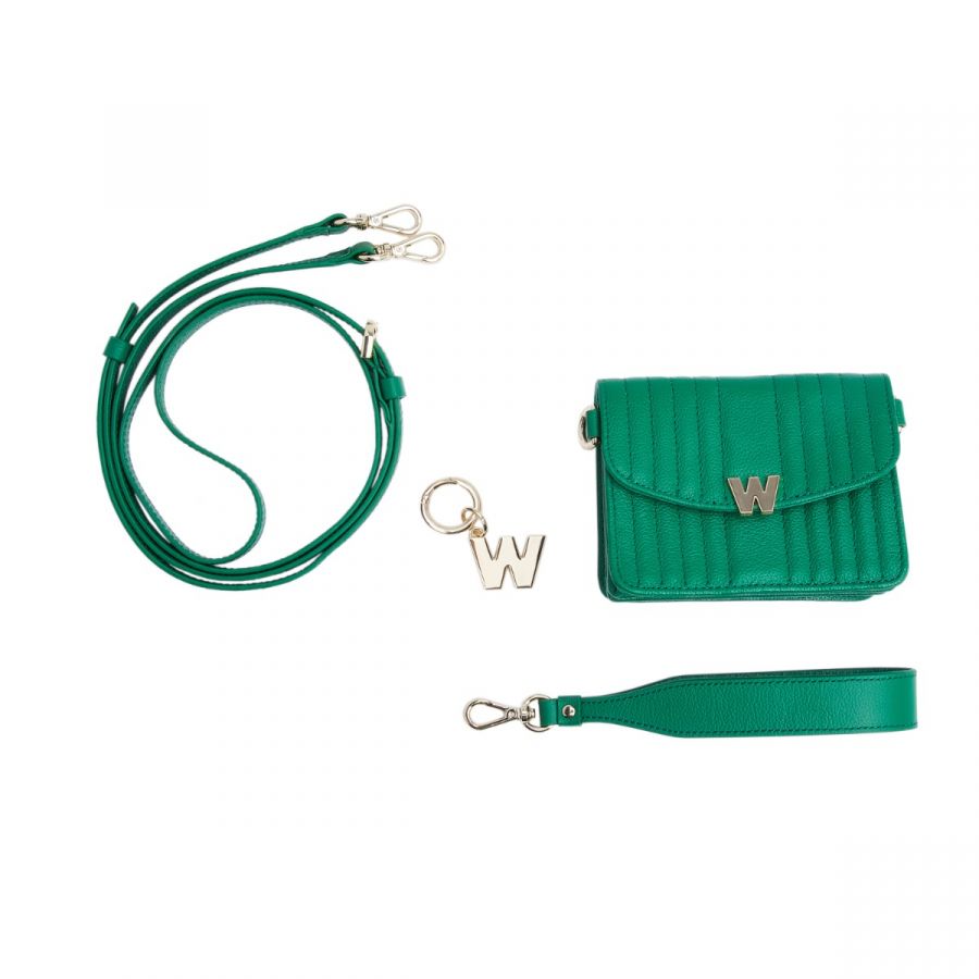 Wolf Mimi Mini Bag with Wristlet & Lanyard Green