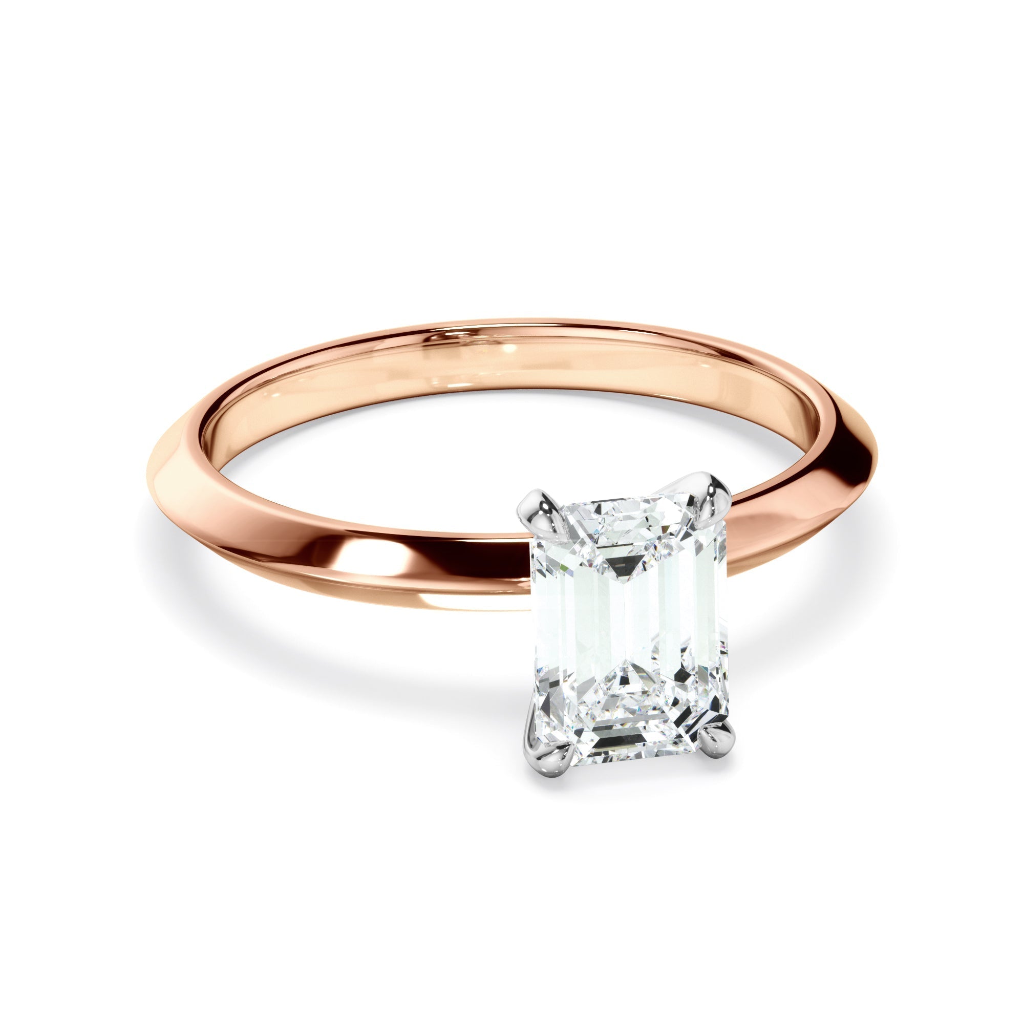 Emerald Cut Diamond Solitaire Engagement Ring