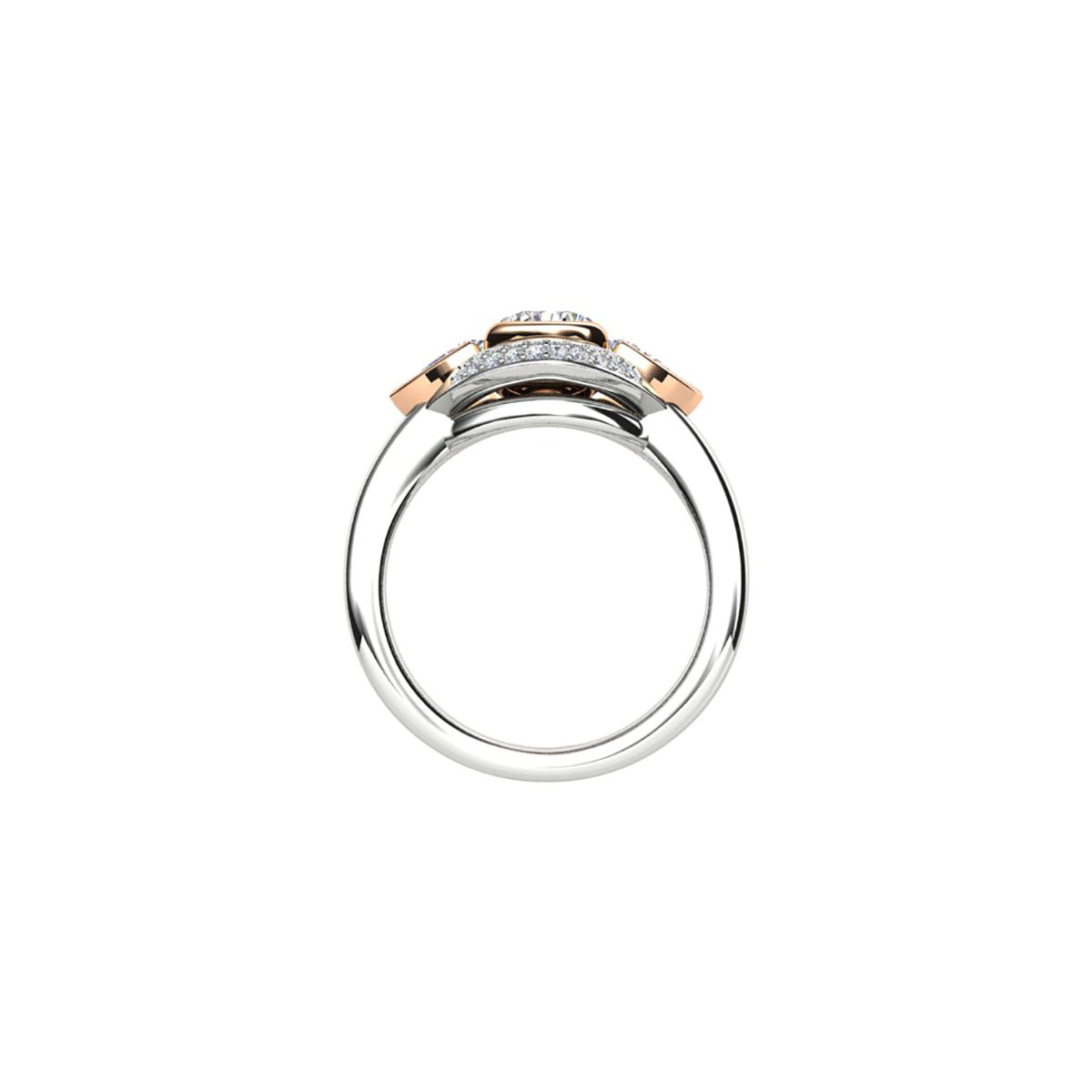 18ct White & Rose Gold Diamond Engagement Ring
