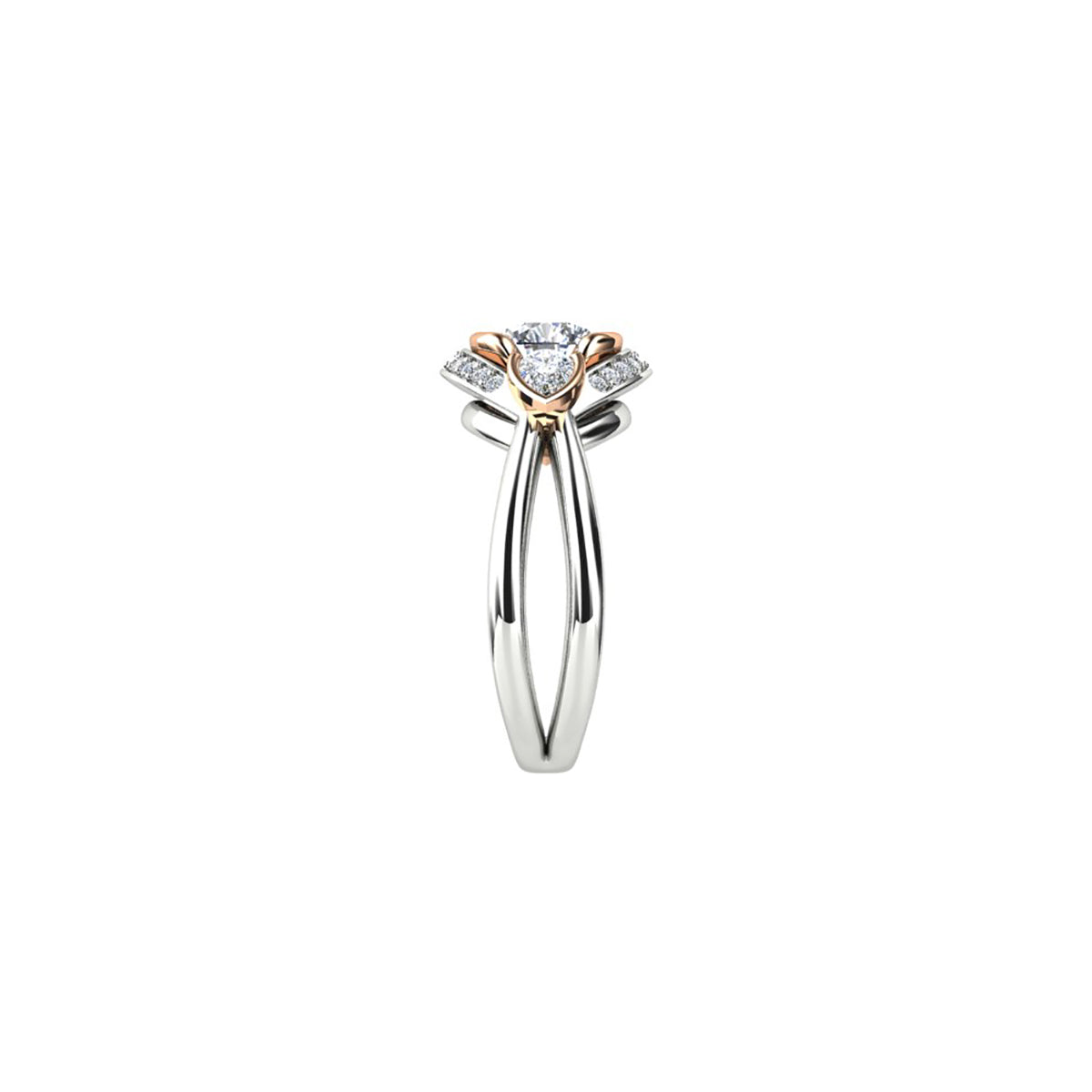 18ct White & Rose Gold Diamond Engagement Ring