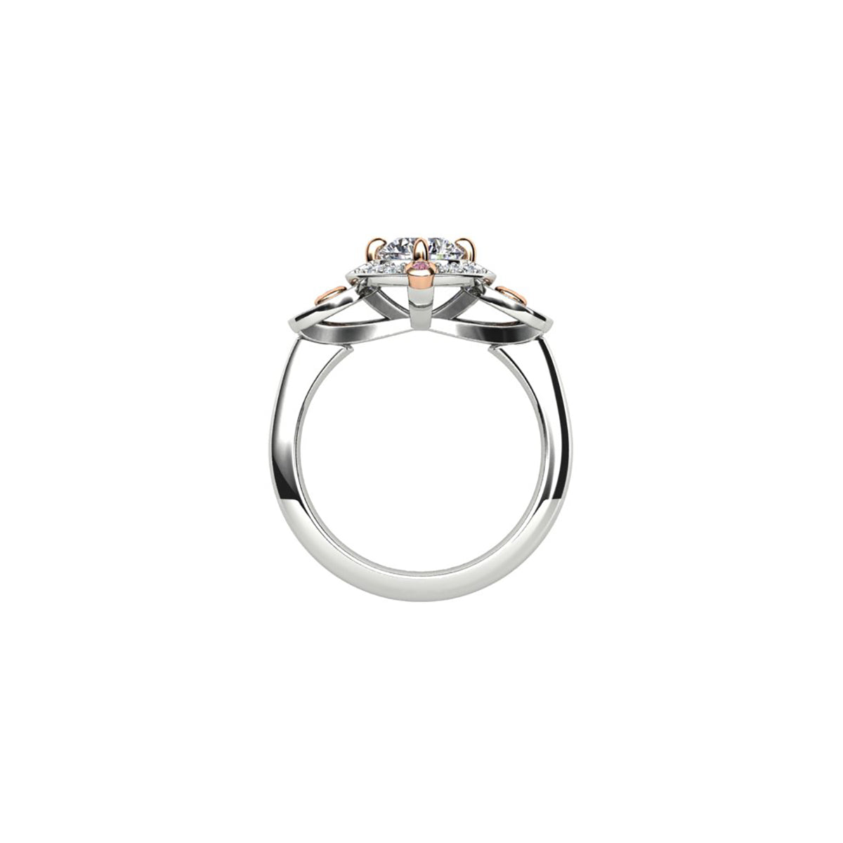 18ct White & Rose Gold Diamond Engagement Ring