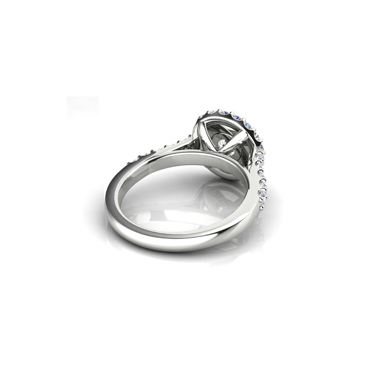 18ct White Gold Diamond Halo Engagement Ring